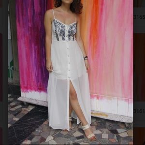Urban Outfitters Willow Embroidered White Dress